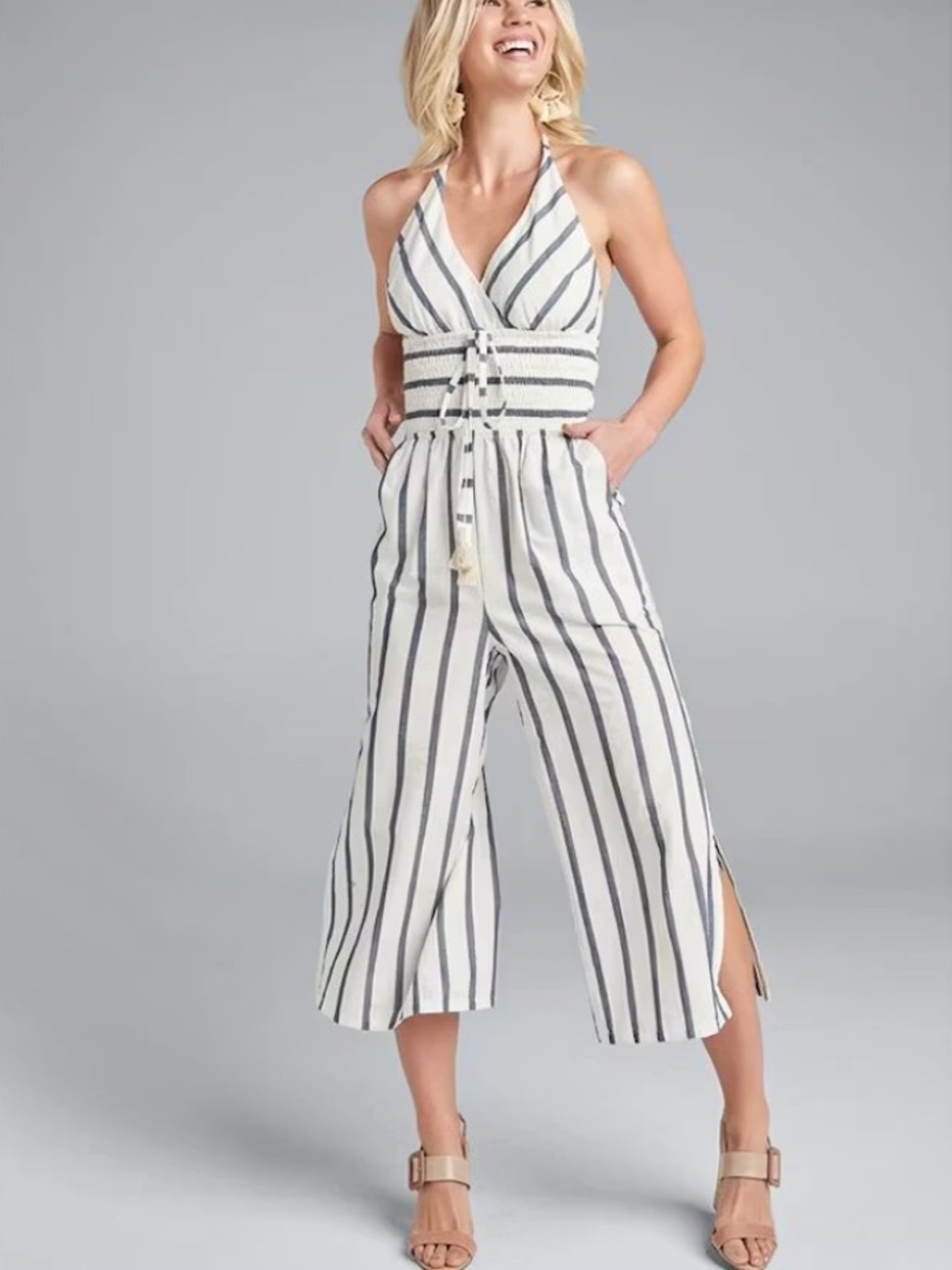 #0102 - VENUS - HALTER BOHO ROMPER // PTP - 13 / L - 49.5